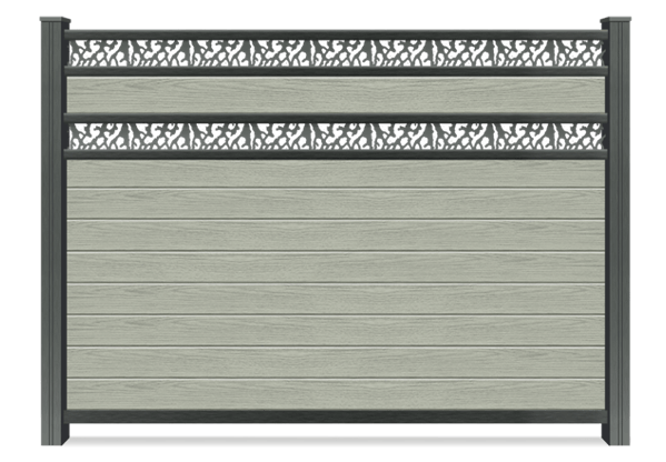 Decorative Accent composite fence in Hickory