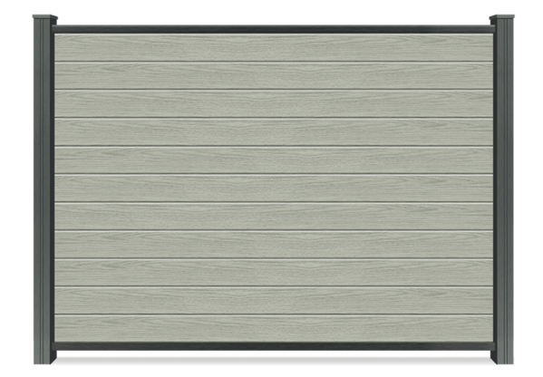 Full privacy composite fence in Hickory