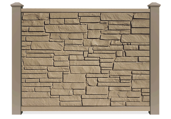 Brown SimTek composite fence in Hickory