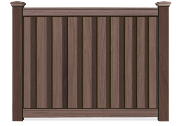 Wood Grain composite fence in Hickory