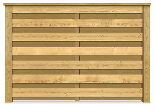 Horizontal Shadowbox wood fence in Hickory