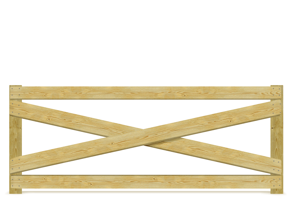 Crossbuck wood fence in Hickory
